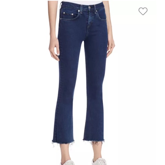 Rag & Bone Cropped Raw Fray Hem Flare Jeans " Dune" Size 27 - Picture 8 of 8